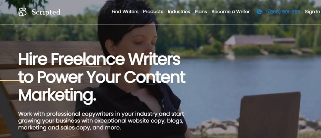 Scripted's homepage to hire content writers