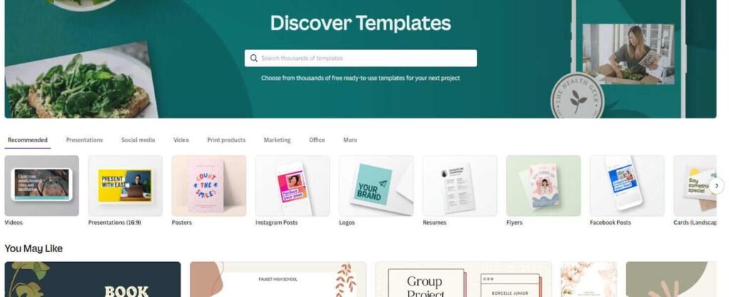 Canva has huge ready-to-use template library for professional-looking content.