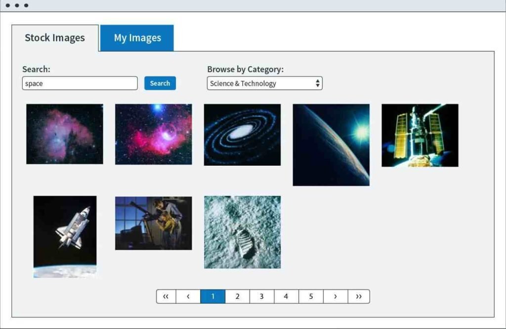 AWeber’s stock images under ‘Science and Technology’ category