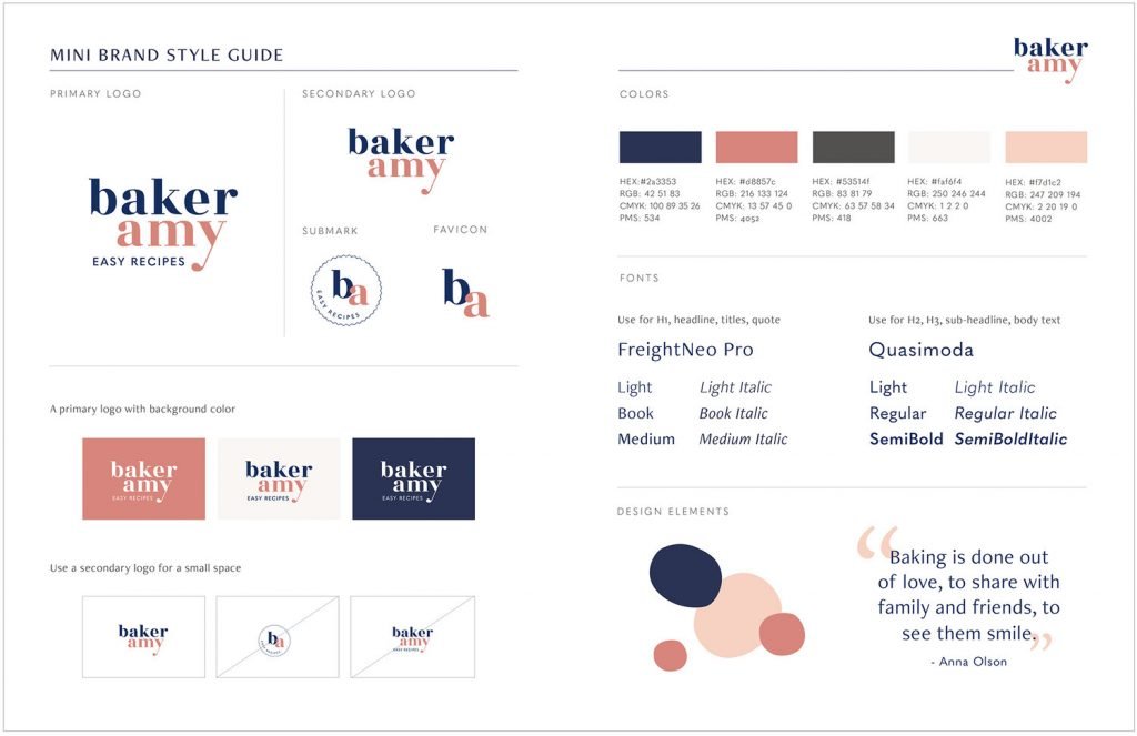 Example of a brand’s style guide when rebranding