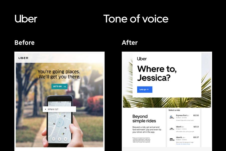 Uber brand voice example