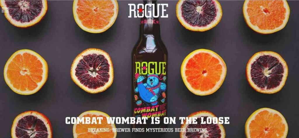 Rogue Ales branding with sliced oranges