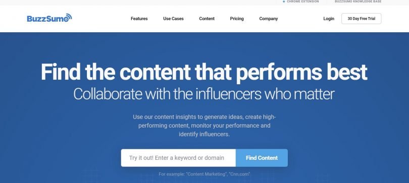 BuzzSumo website homepage