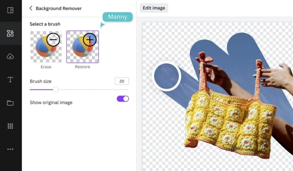 Background removal feature in Canva