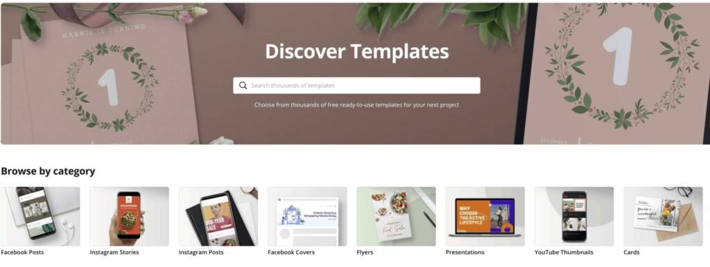 Templates available in Canva