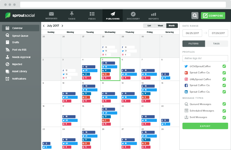 Sprout Social calendar
