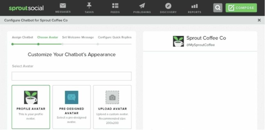 Sprout Social’s chatbot creation
