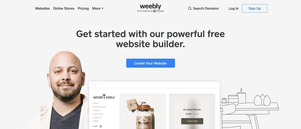 Weebly blog CMS homepage