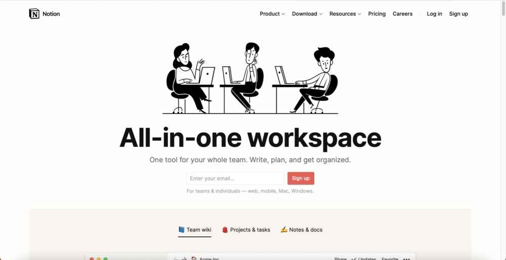 Notion all in one workspace for your whole team.