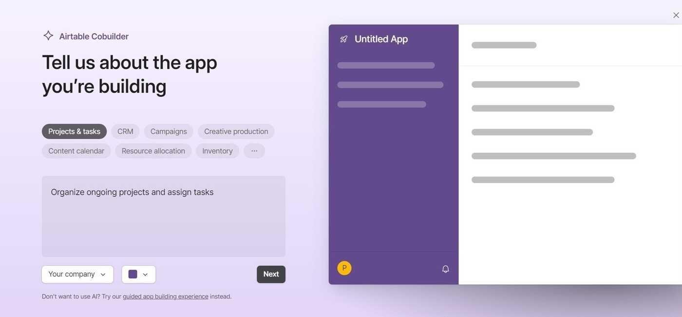 The App Builder in Airtable