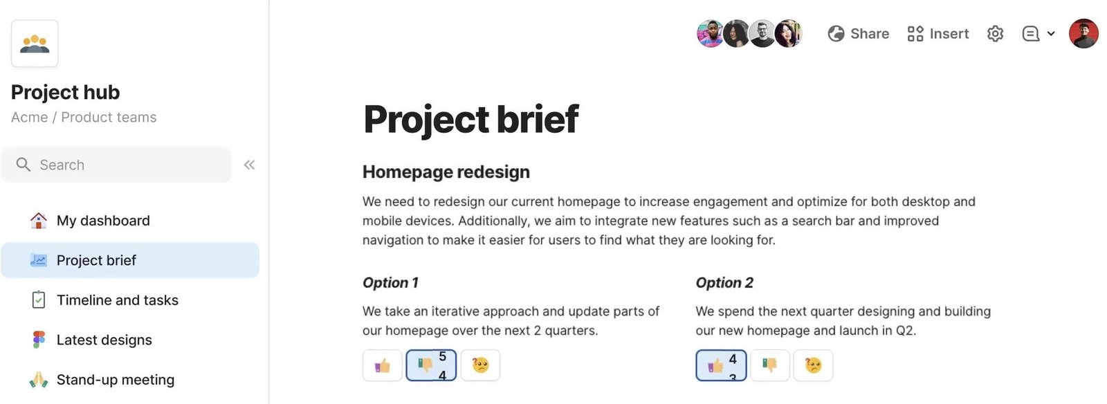 Coda’s interface with highly customized workflows in a single platform