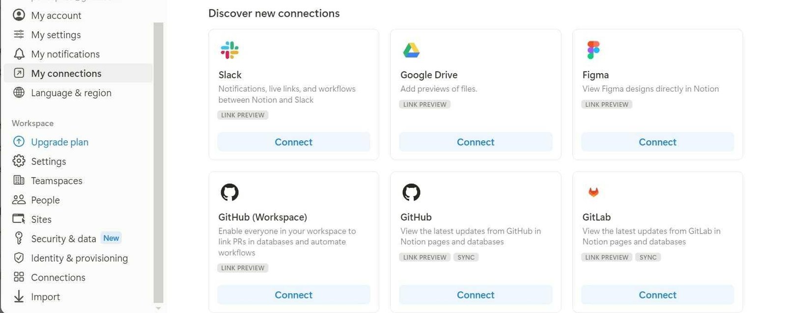 API integrations in Notion