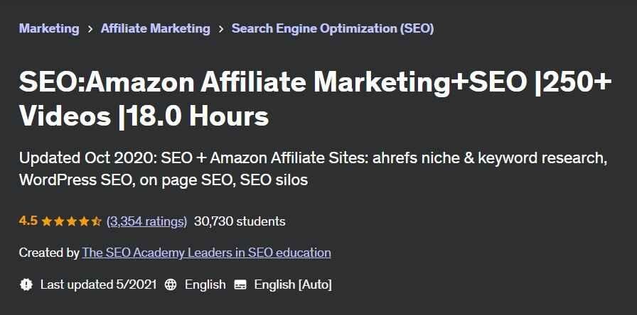 Amazon affiliate marketing course