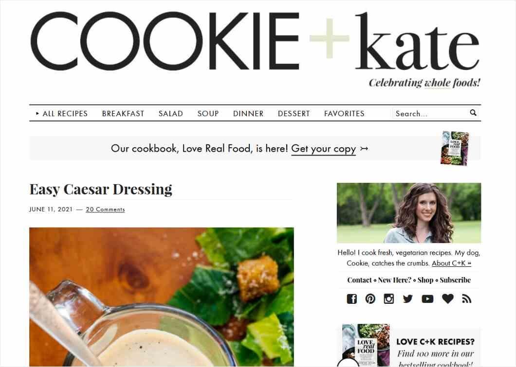 Cookie + Kate blog design example