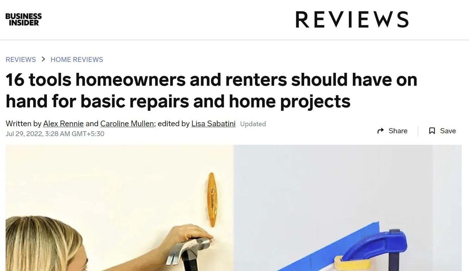 A product listicle blog post type about home renovation tools