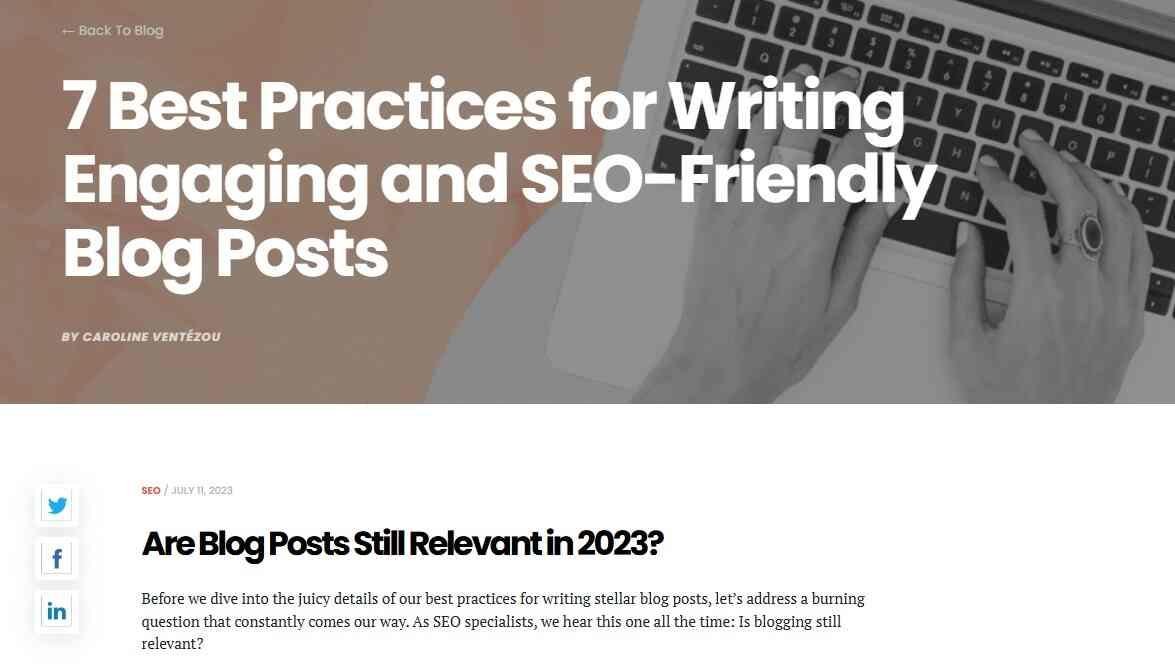 Example of Best practices article on writing blog posts