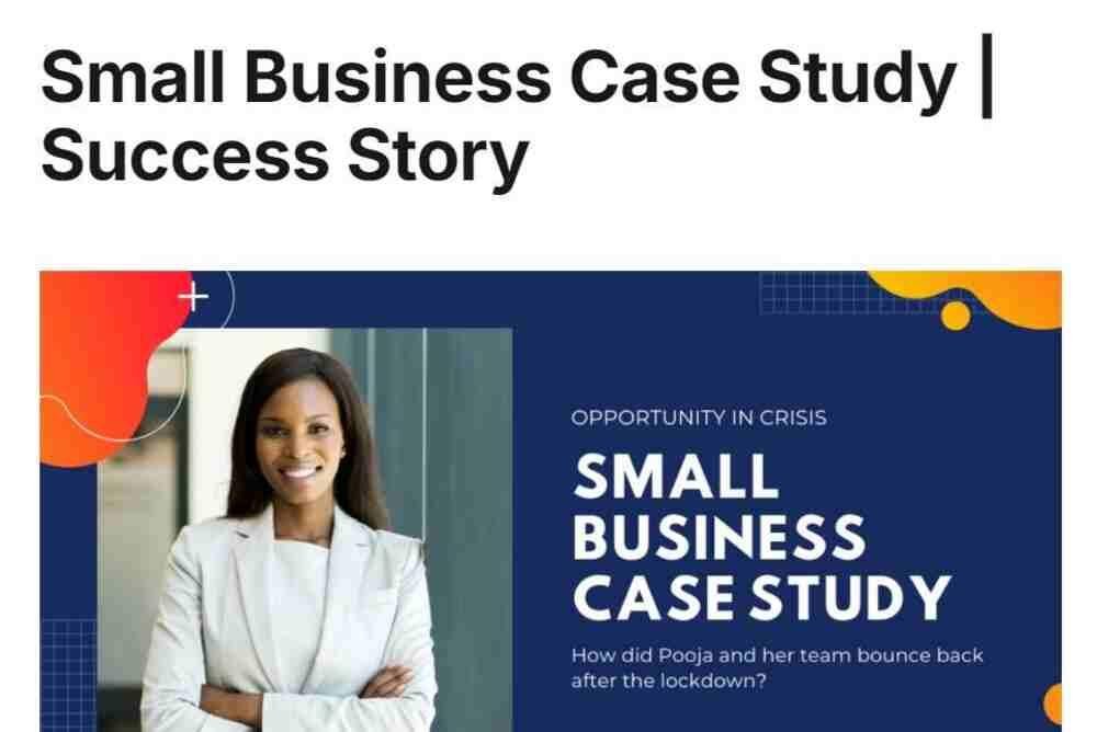 Case study blog post idea about small business