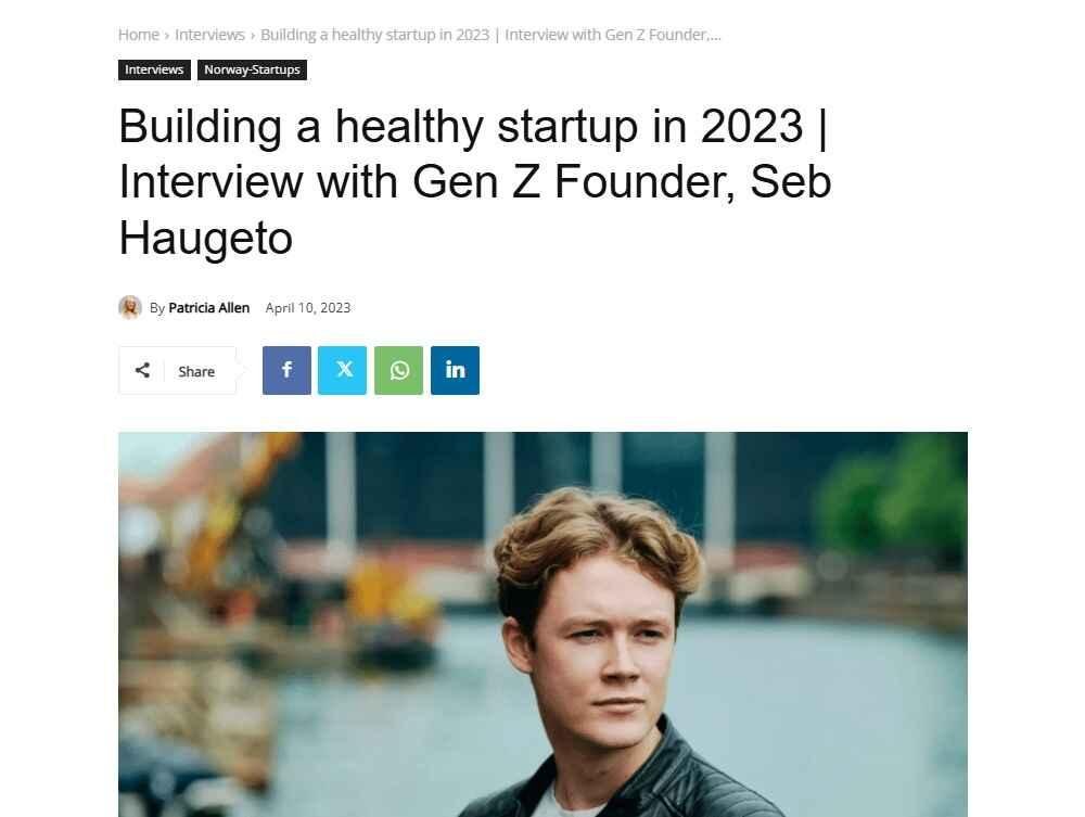 Example of Interview blog post about a Gen Z founder