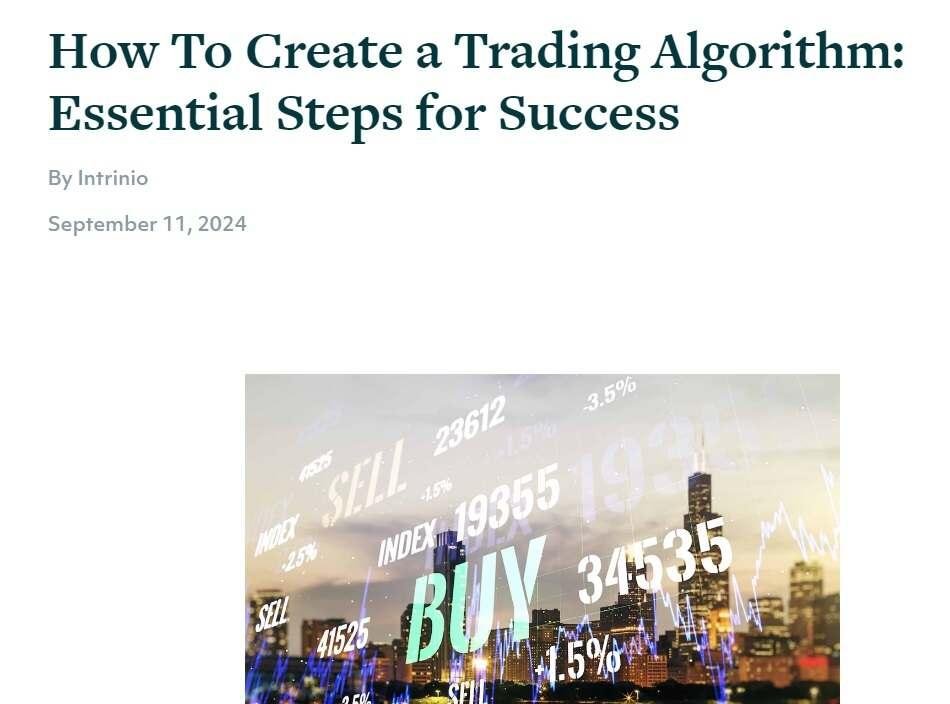 Example of how-to blog post about creating a trading algorithm