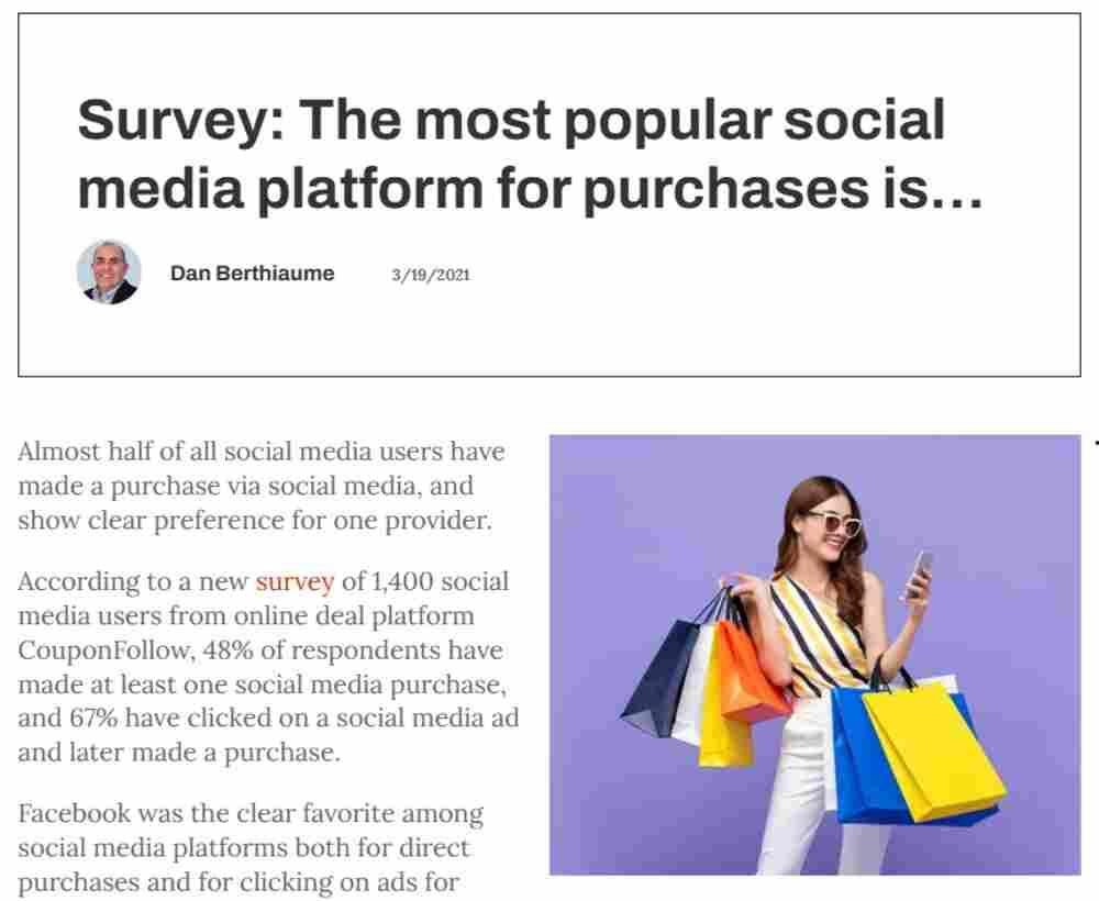 Example of poll results blog post on most popular social media platform