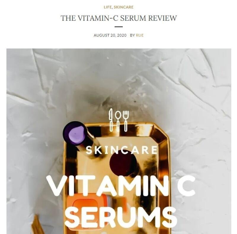 Product review blog post example about vitamin-c serum