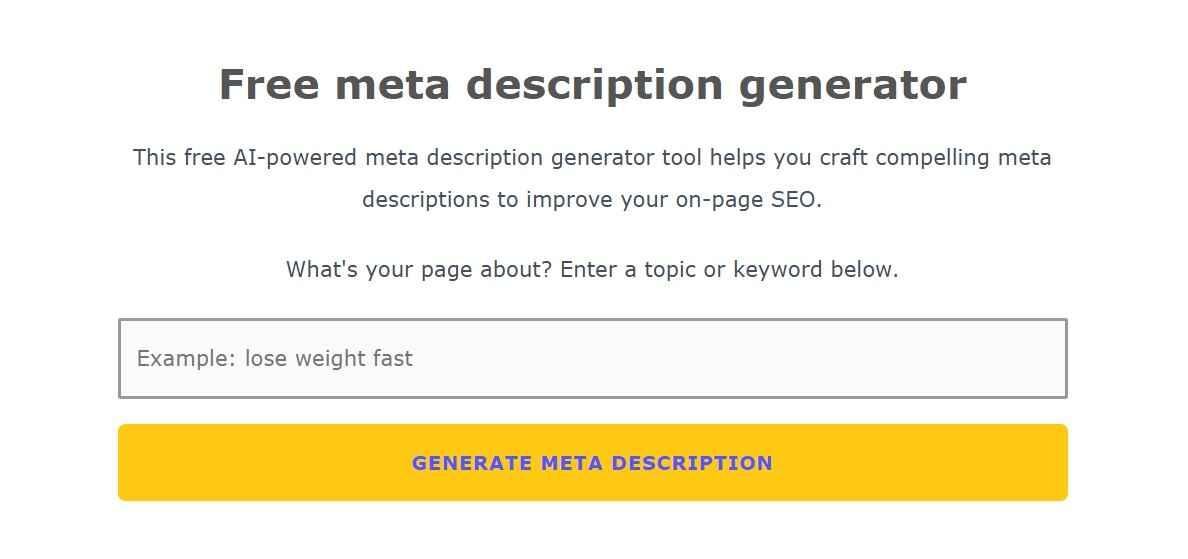 HypeGig meta description generator