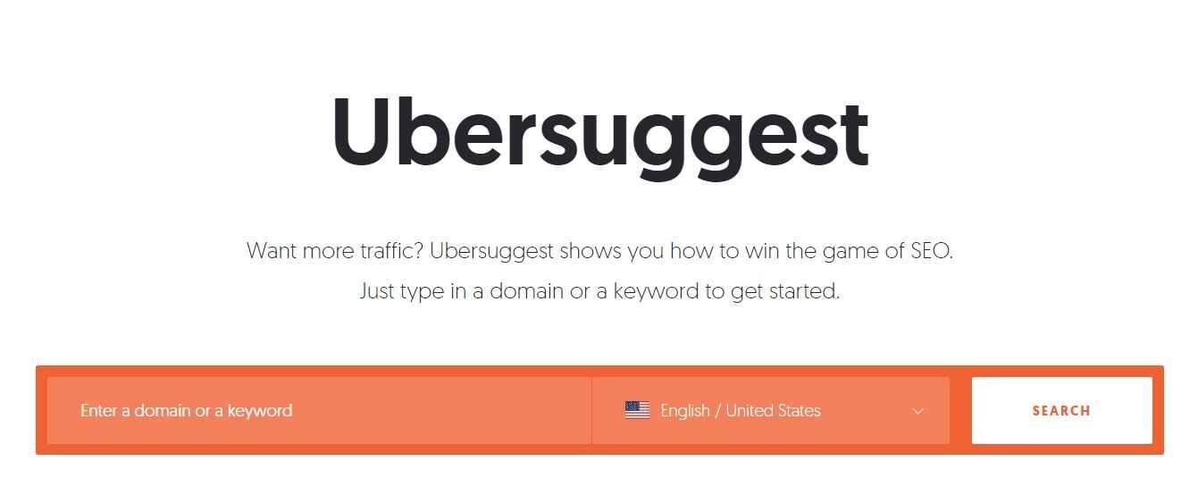 Ubersuggest tool to find effective keywords for blog post SEO