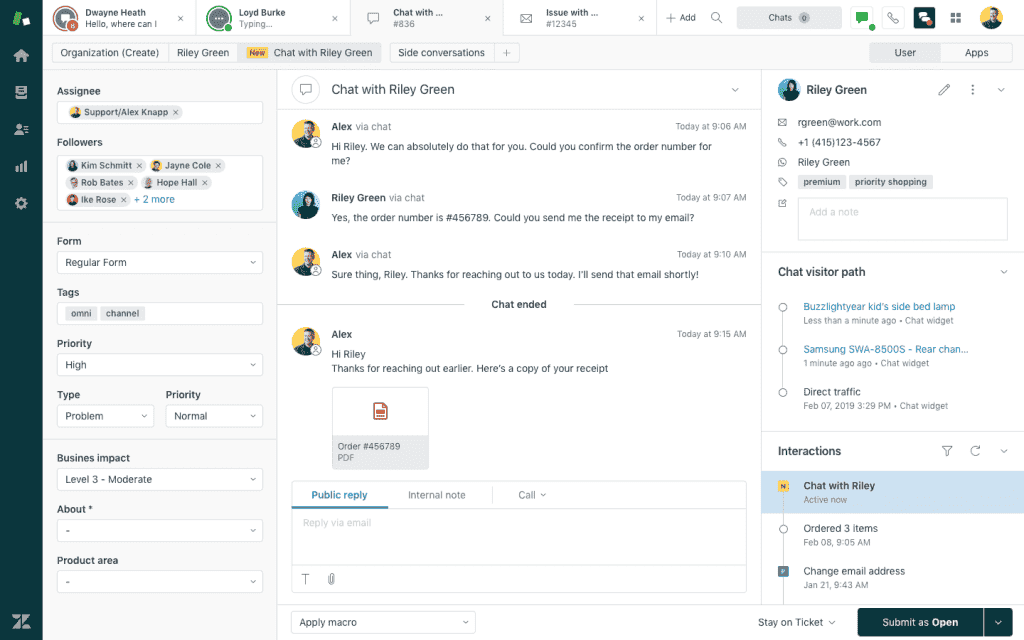 Chat in Zendesk alternative to Freshdesk.