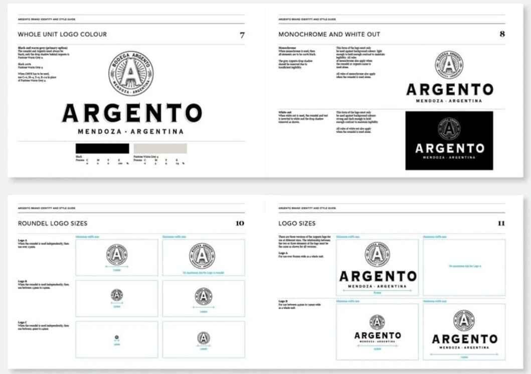 An example of Argento to show what is a brand book