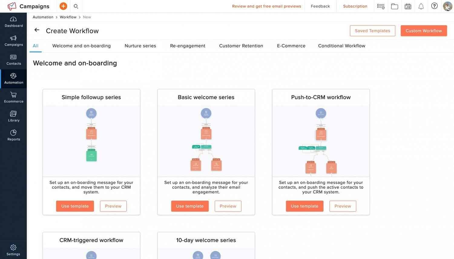 Automated workflows in Zoho Campaigns 