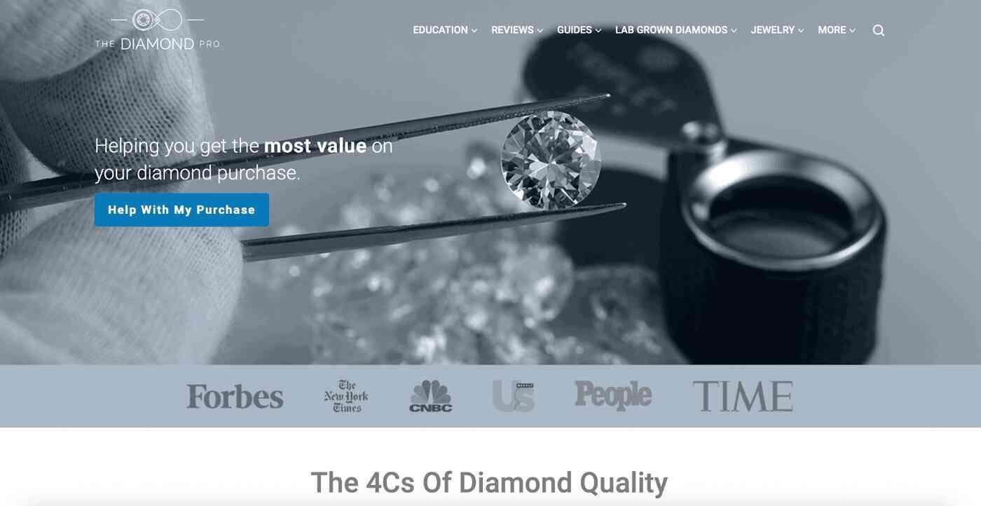 The Diamond Pro site homepage