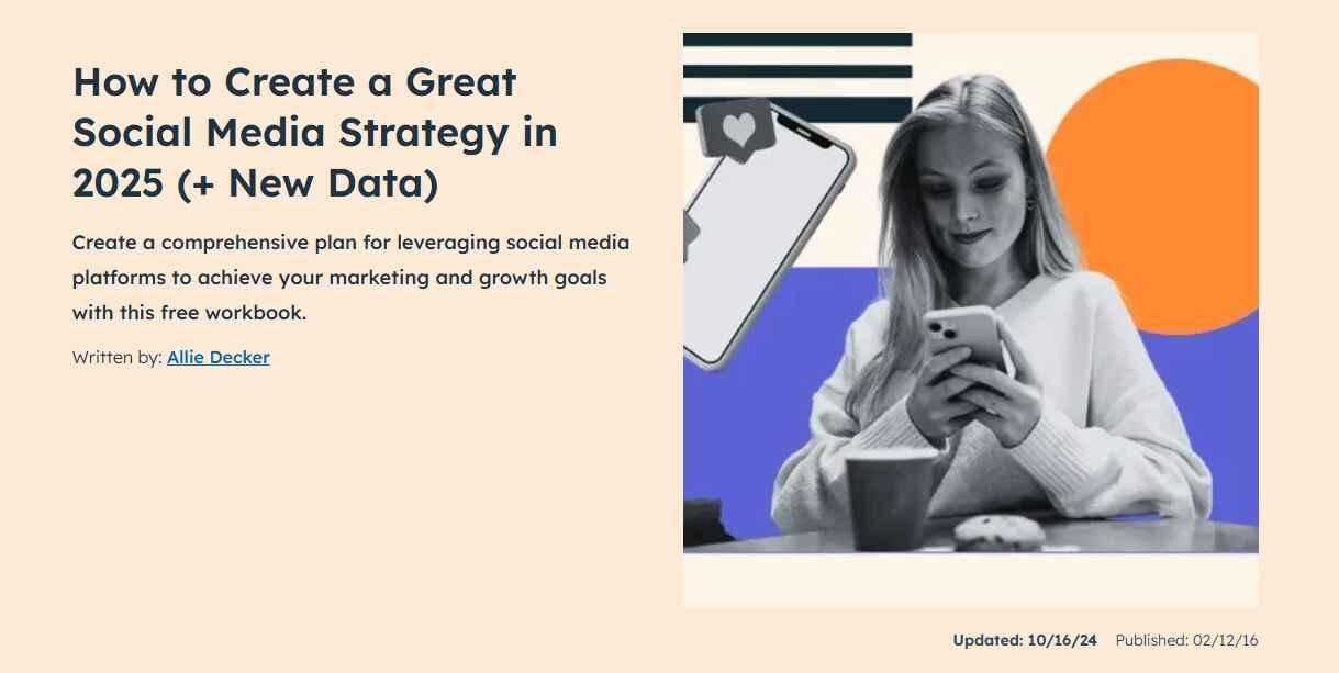 Example of how to blog post about creating a social media strategy