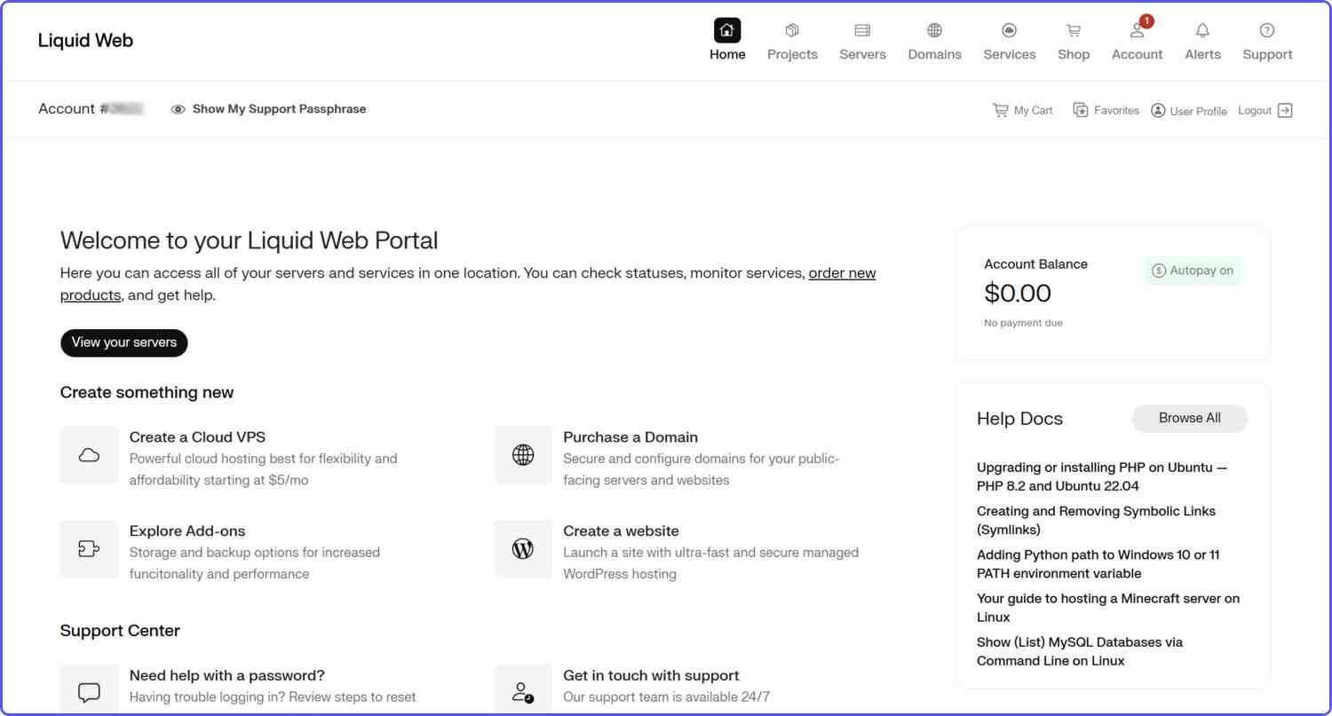 Homepage of Liquid Web competitor of A2 Hosting