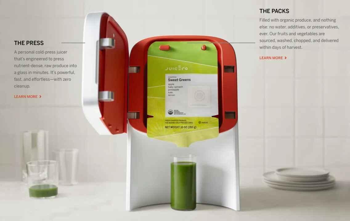 juicero-juicer-machine Juicero juicer machine used for squeezing juice packets
