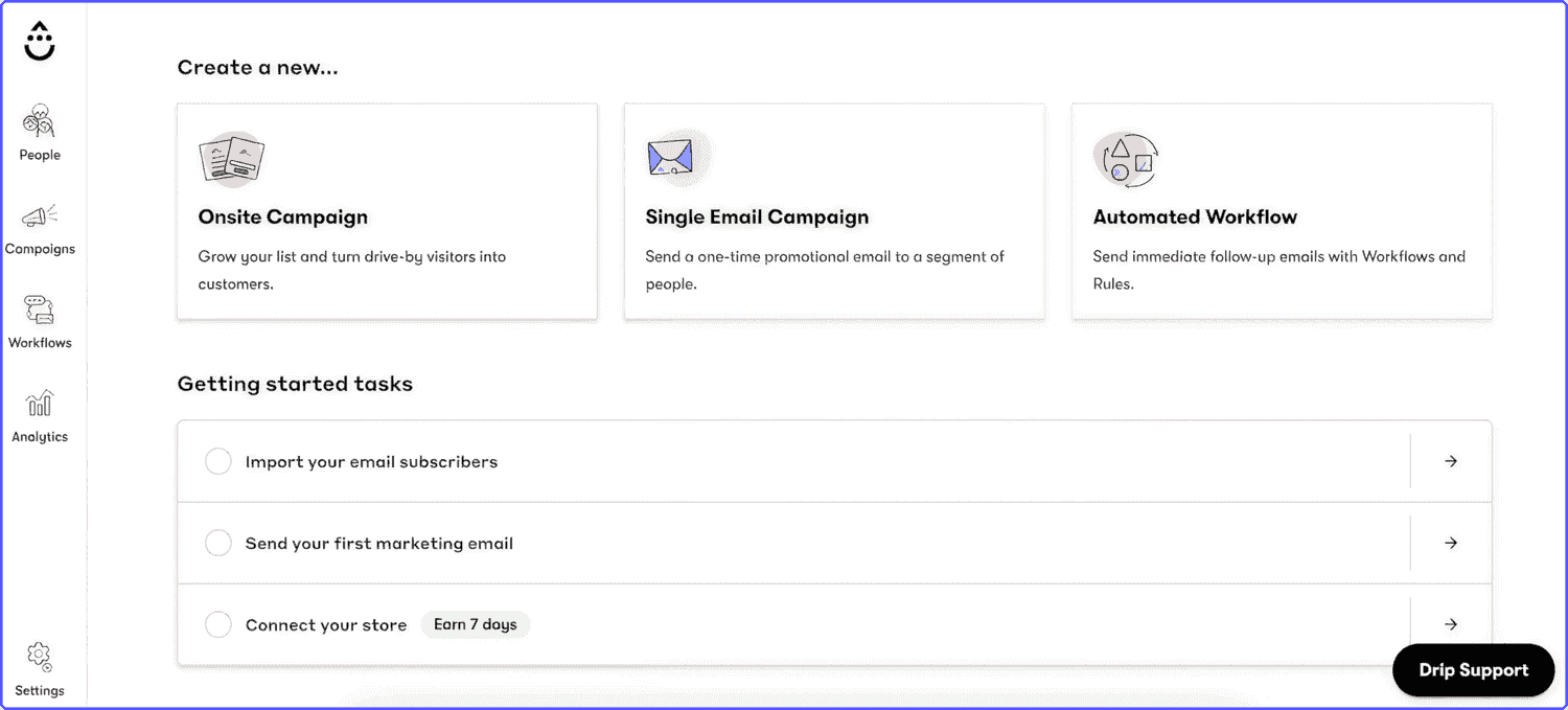 Drip-GetResponse-alternative Email campaign and automated workflow in Drip dashboard, a substitute for GetResponse.