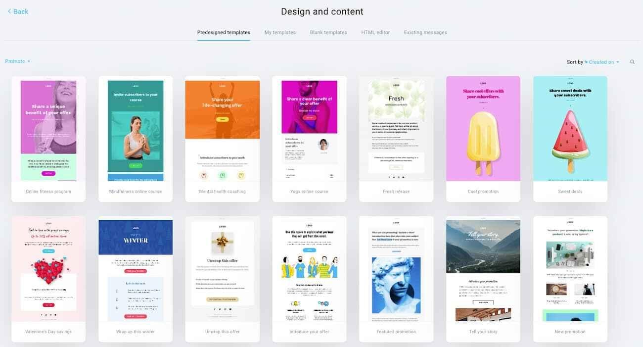 GetResponse-email-templates Predesigned email templates in GetResponse