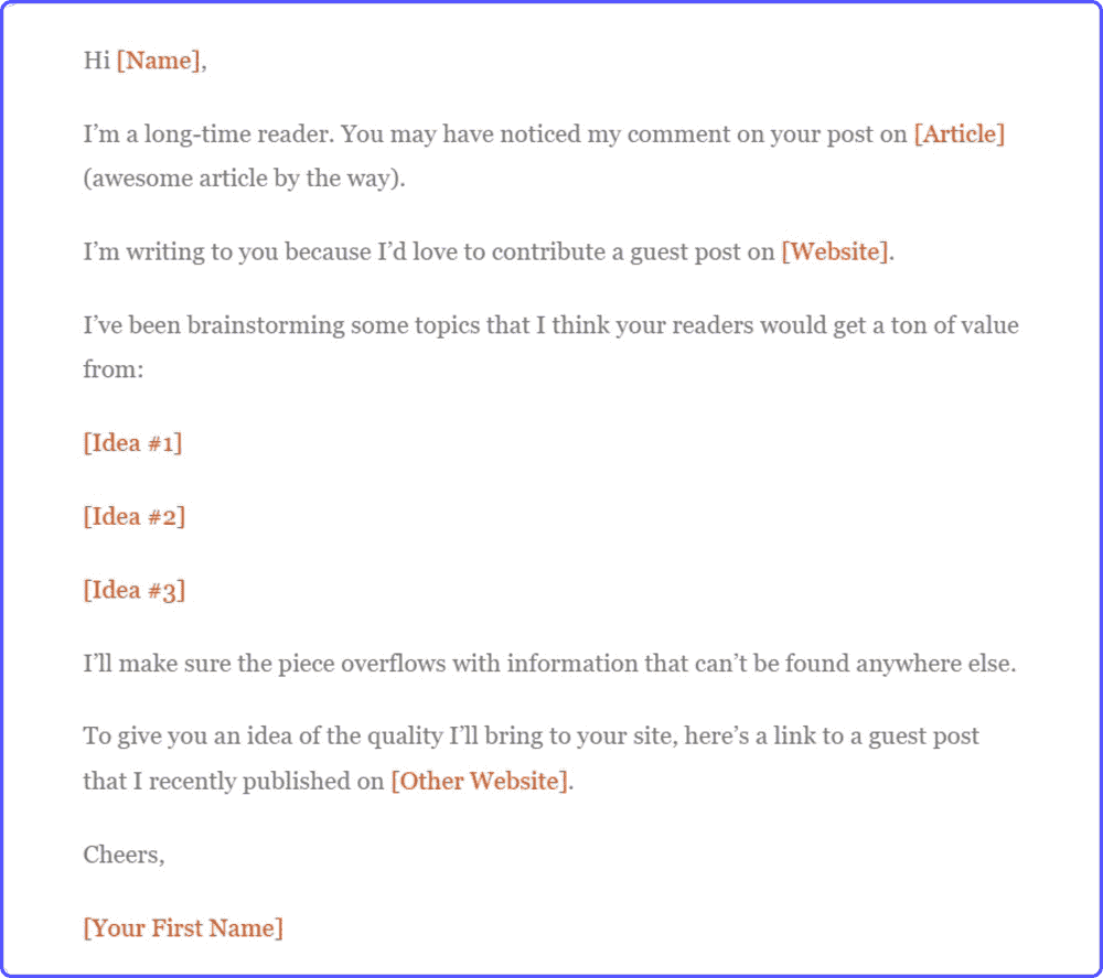 guest-blogging-pitch-template Email template for a guest blogging pitch to promote a blog