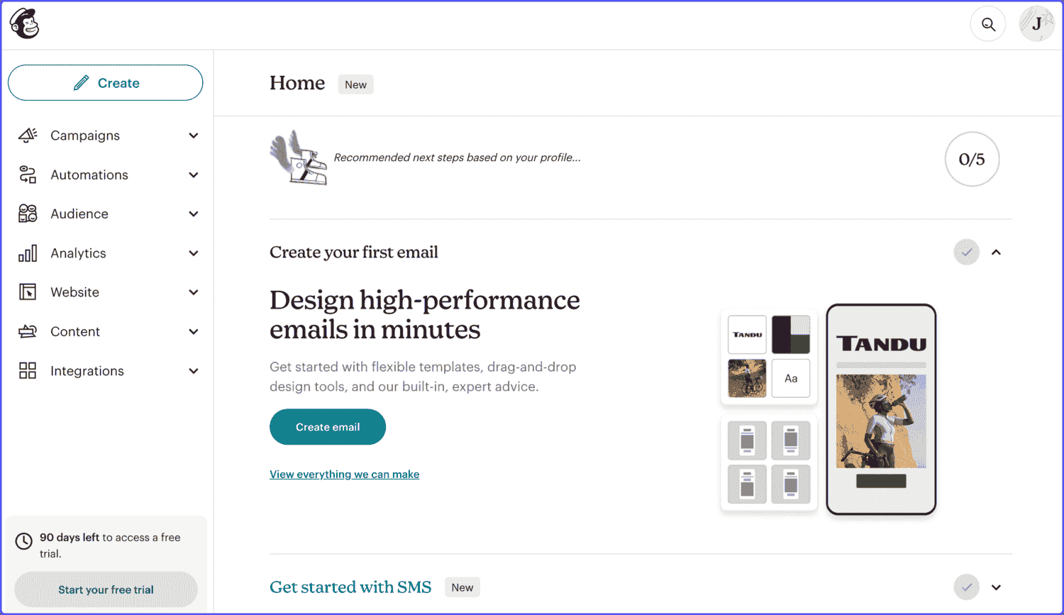 Mailchimp-GetResponse-alternative Homepage of Mailchimp as one of the GetResponse alternatives