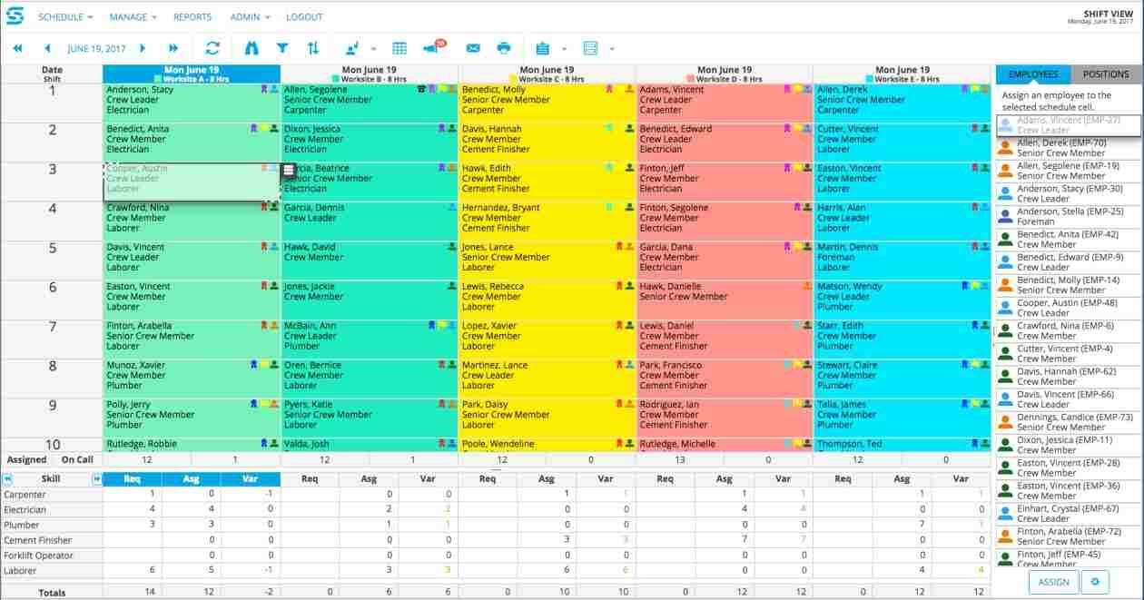 schedule-snapschedule-calendly-substitute Employee shift schedule in a Calendly replacement known as Snap Schedule 365