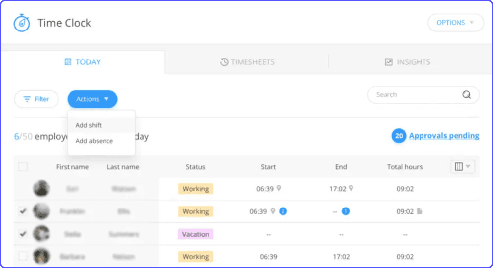 connecteam-time-tracking Time clock for time tracking in Connecteam
