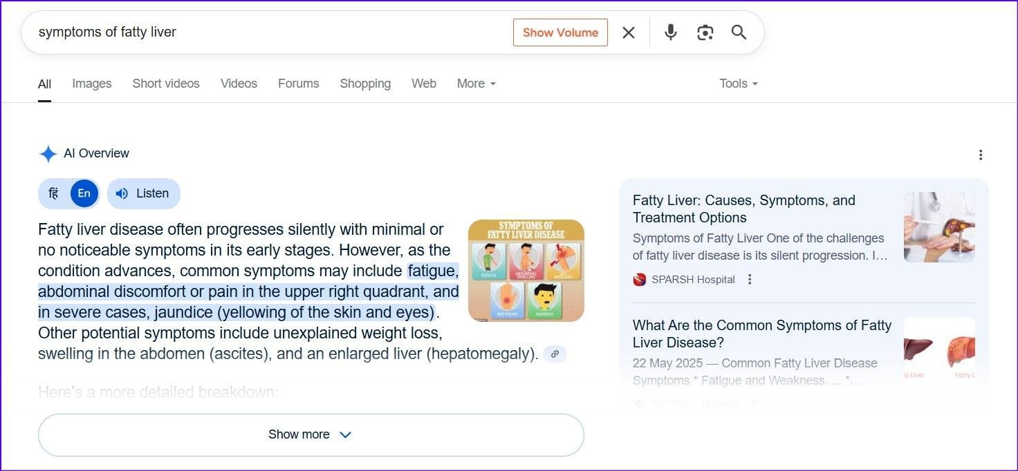info-intent-example Informational intent keyword phrase in Google