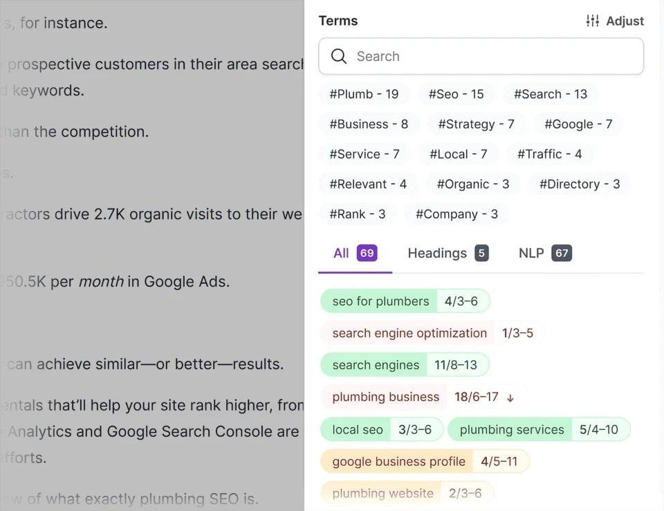 surferseo-keyword-suggestions Keywords in SurferSEO when using AI for blogging