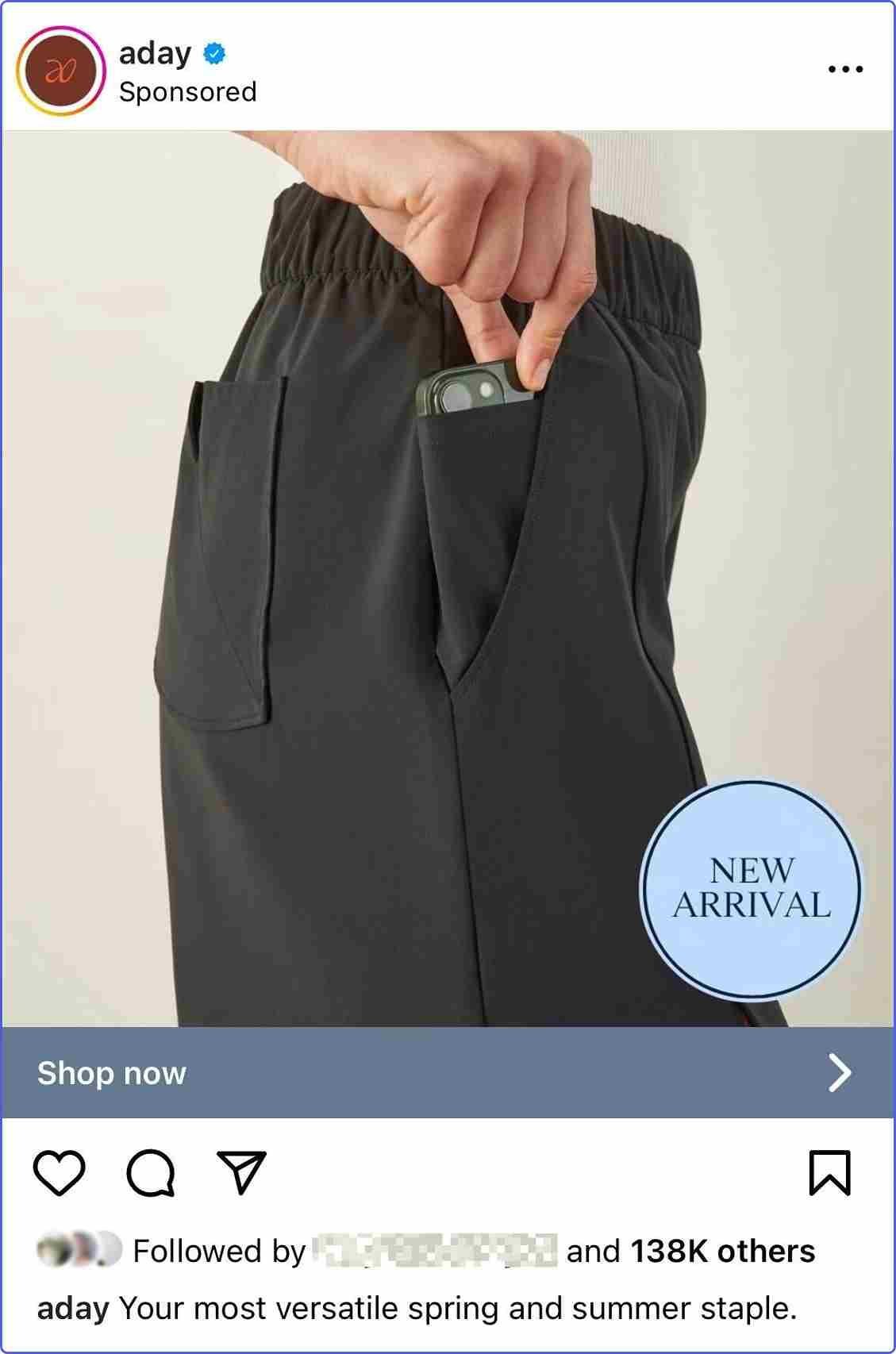 Social media ad used by Aday for their brand awareness strategy