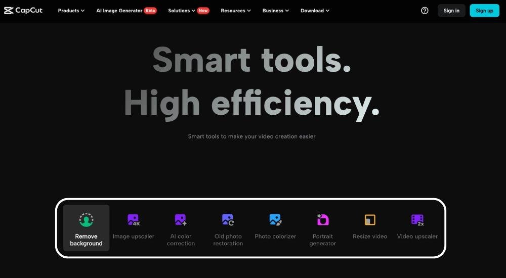 capcut-home-review Homepage of CapCut video editing app