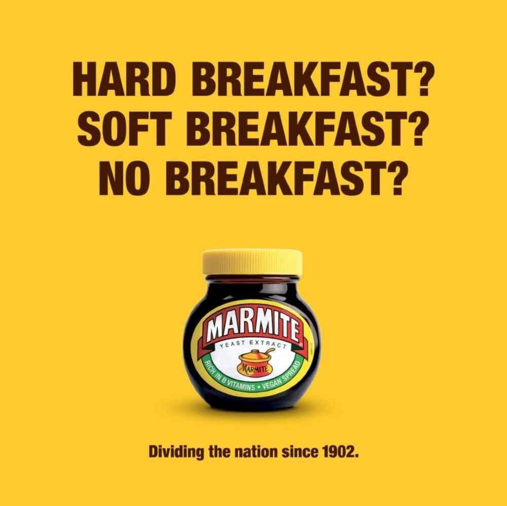 Marmite print ad to help understand how to get brand awareness