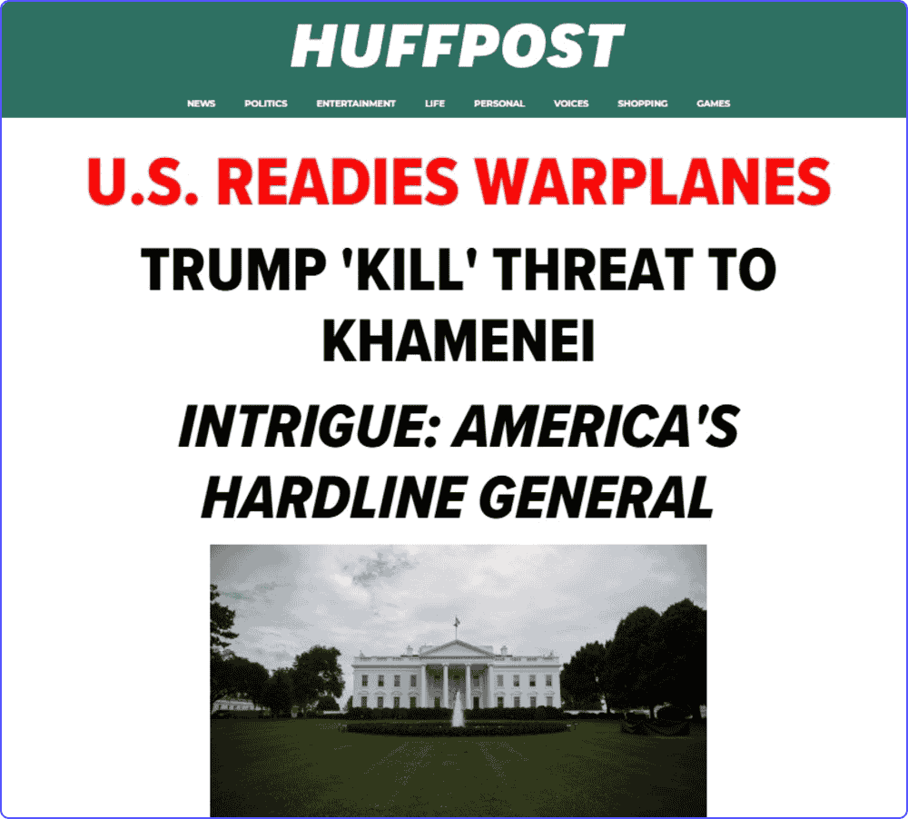 Homepage of HuffPost used to define blog