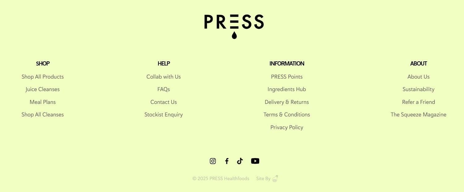 Footer of a blog
