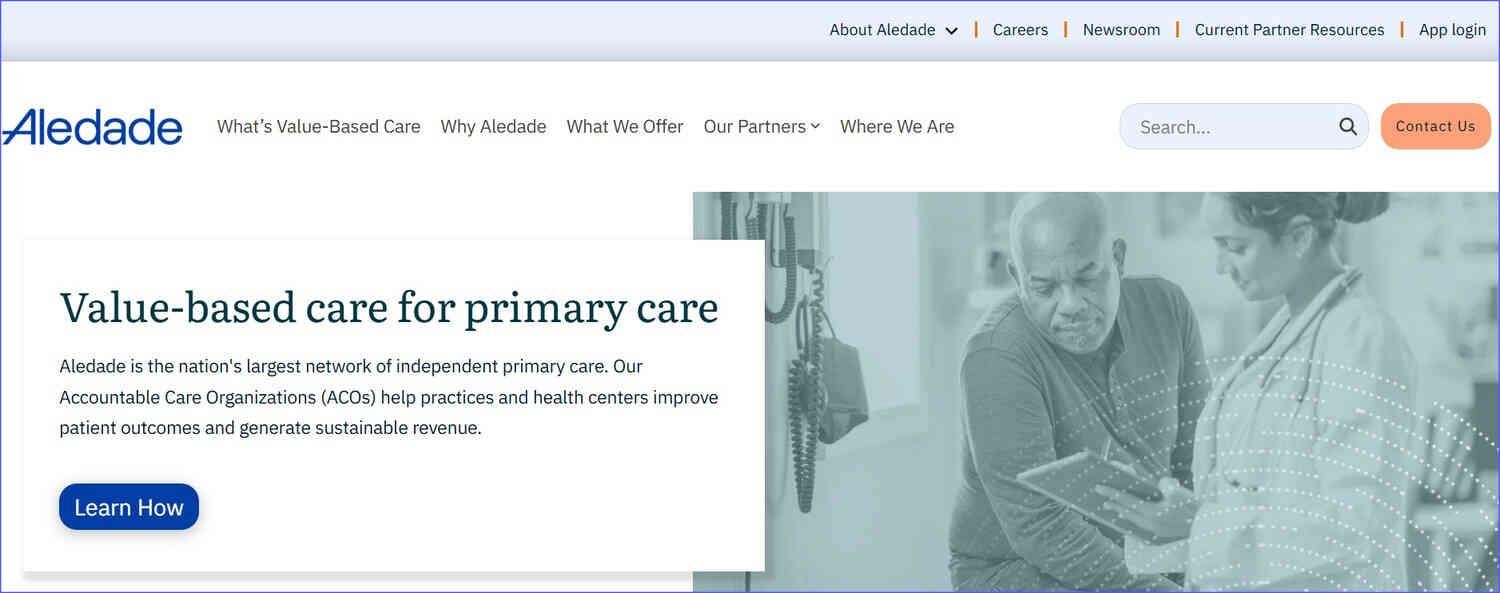Example of the Aledade site to understand what a website is 