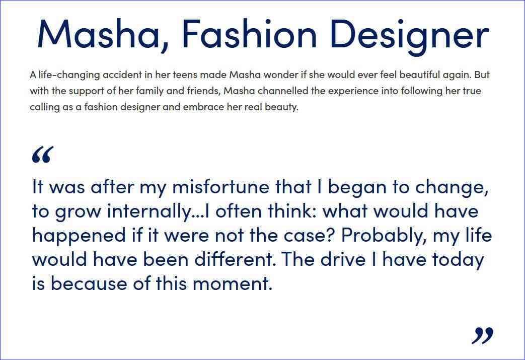 dove-transformation-storytelling Transformation story used as part of the storytelling campaign of Dove