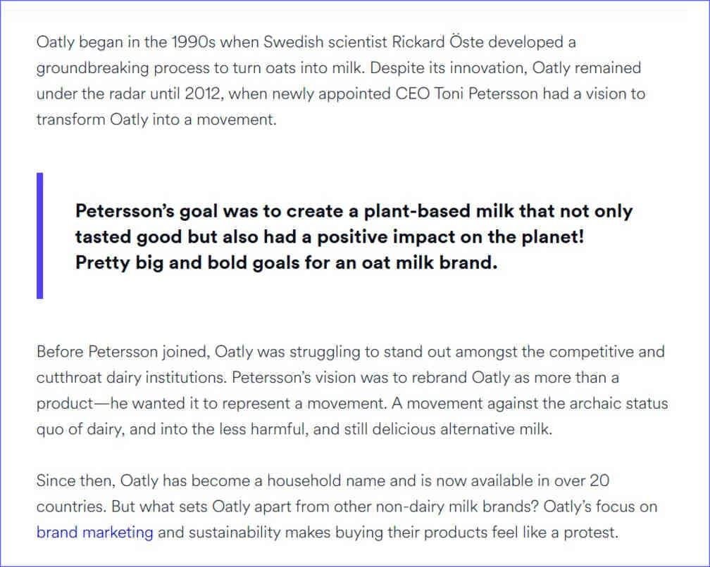 oatly-vision-statement-story Oatly using vision statement as part of their startup storytelling